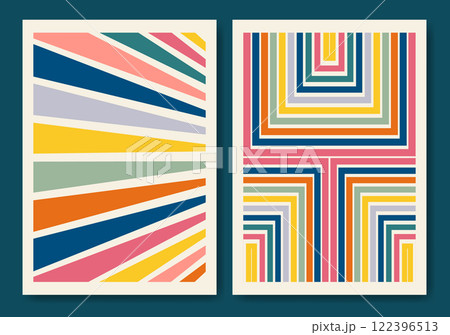 Modern simple abstract poster collection. Mid century modern printable wall art decoration 122396513