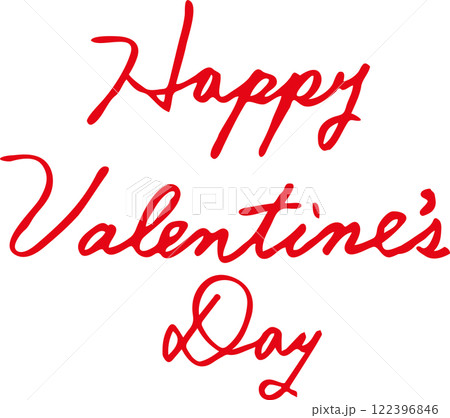 ハッピーバレンタインデー　文字　筆記体　Happy Valentine day 122396846