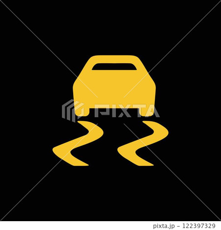 Traction control stability system off, simple sign of car dashboard light 122397329