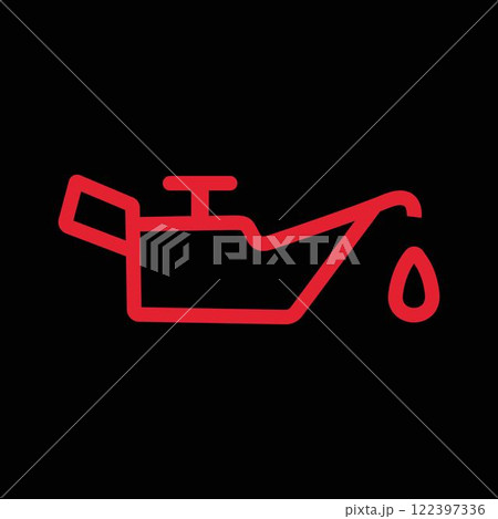 Engine Oil level is Low, simple sign of car dashboard light Engine Oil level is Low, simple sign of car dashboard light 122397336