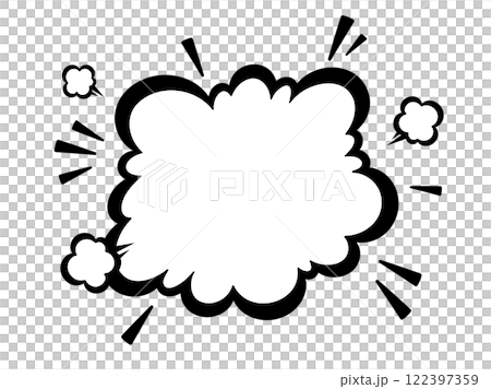 アメコミ風のシンプルな爆発の煙の背景イラスト 122397359