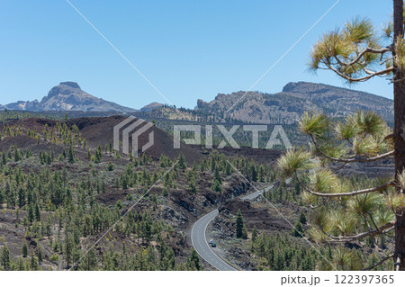 Mountain landscape. Winding road in the mountains 122397365