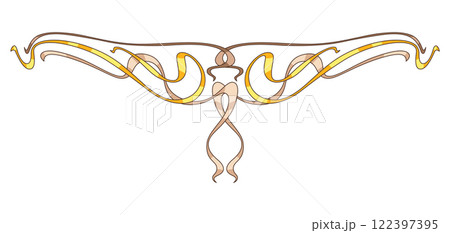 Vignette in art nouveau style. Decorative curl element. Vignette in art nouveau style. Decorative curl element. 122397395