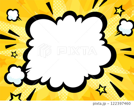 アメコミ風の爆発の煙の背景イラスト 122397460