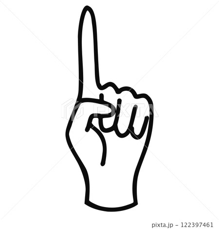 指をさすシンプルな手のアイコン 指をさすシンプルな手のアイコン 122397461