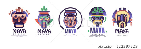 Maya Original Design Logo and Label Sign Vector Set 122397525