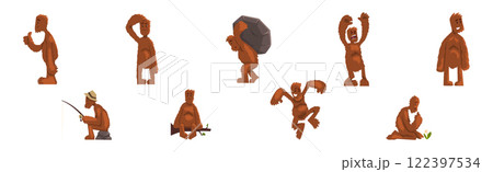 Funny Bigfoot Character Engaged in Different Activity Vector Set Funny Bigfoot Character Engaged in Different Activity Vector Set 122397534