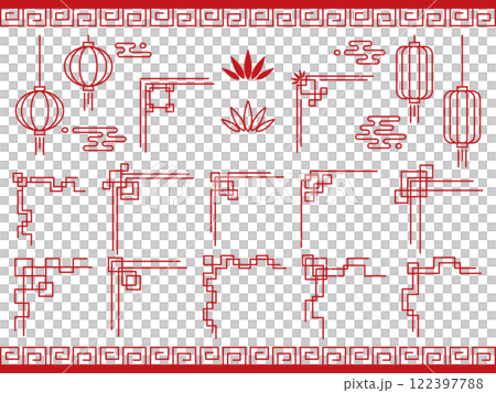 中式裝潢套裝紅色 122397788