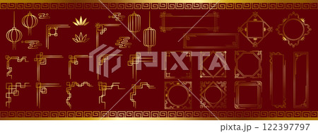 中華風の装飾セット ゴールド 中華風の装飾セット ゴールド 122397797