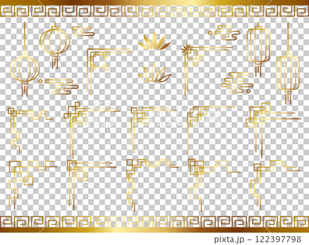 中式裝飾套裝金色 122397798