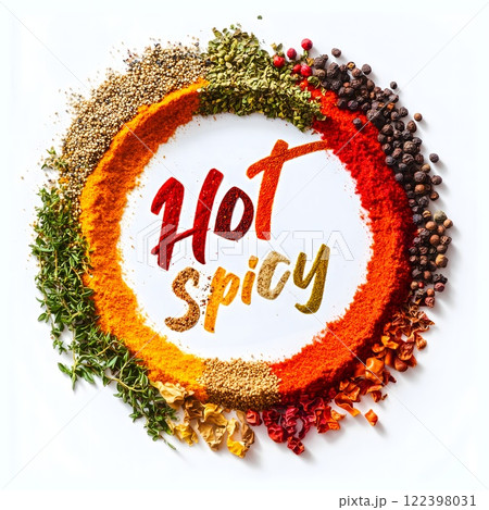Hot Spicy Spices Circle 122398031