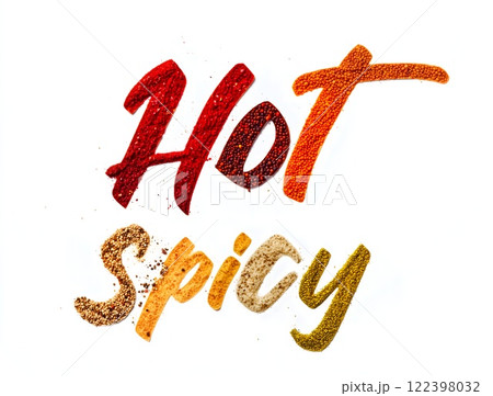 Hot Spicy Spices Text 122398032