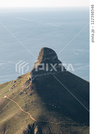View Lion's Head mountain from Table Mountain. Cape Town, South Africa, Atlantic Ocean 122398546