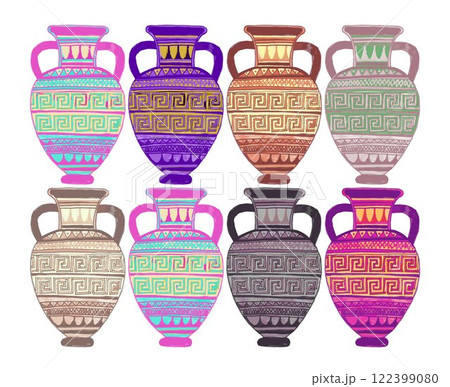 Greek Vases in A Trendy Minimal Linear Style Greek Vases in A Trendy Minimal Linear Style 122399080