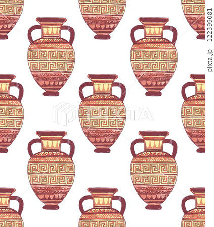 Seamless pattern with ancient Greek vases Seamless pattern with ancient Greek vases 122399081