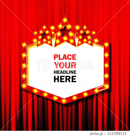 Light frame shining retro billboard with decoration. Light frame shining retro billboard with decoration. 122399115