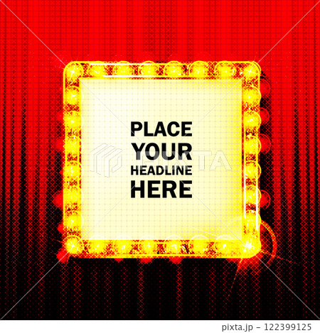 Discount percent sale light bulbs boxes retro design banner. 122399125