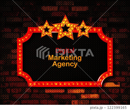 Light frame shining retro billboard with decoration. Light frame shining retro billboard with decoration. 122399165