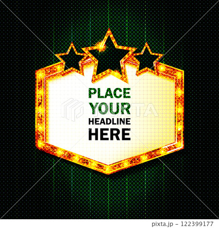 Light frame shining retro billboard with decoration. 122399177