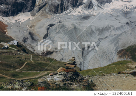 beautiful mauntain landscape in Italian Dolomites Alps. Passo Pordoi. South Tyrol. Italy 122400161
