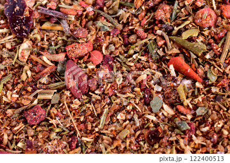 Dry ground spice adjika, Caucasian cuisine. 122400513