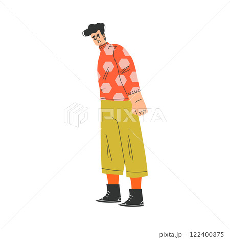 Angry Man Character Standing and Scolding Vector Illustration Angry Man Character Standing and Scolding Vector Illustration 122400875