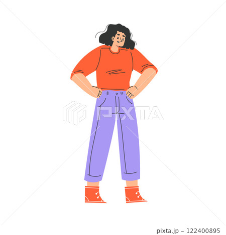 Angry Woman Character Standing and Scolding Vector Illustration Angry Woman Character Standing and Scolding Vector Illustration 122400895