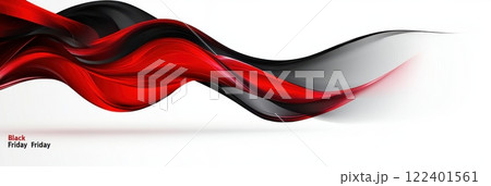 Dynamic black and red abstract banner for Black Friday promotion 122401561