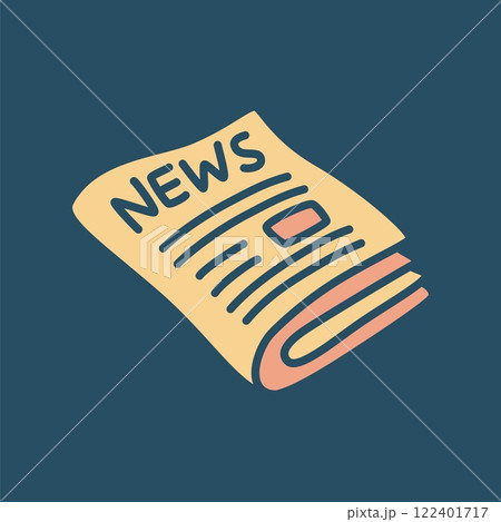 Doodle newspaper icon hand drawn in a modern minimalistic style 122401717