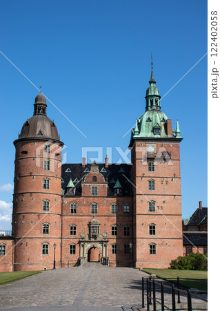 Castle of Vallo, Denmark on a sunny summer day. Royal Denmark. Castle of Vallo, Denmark on a sunny summer day. Royal Denmark. 122402058