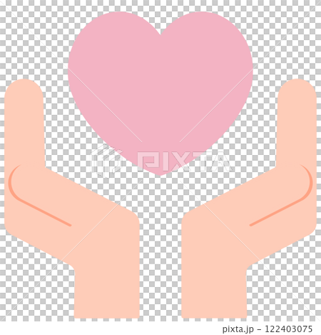 手に包まれたハート 手に包まれたハート 122403075