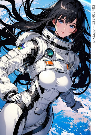 宇宙を飛ぶ美女 122403402