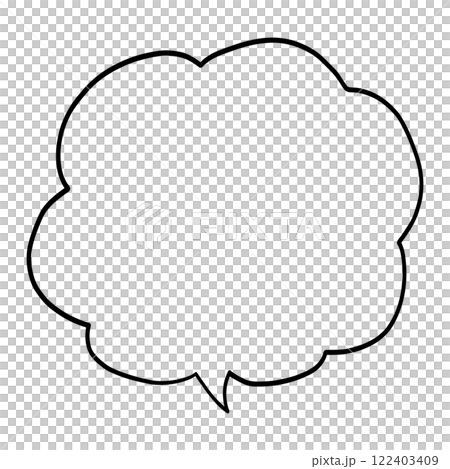 Hand-drawn simple cloud-like speech bubble illustration Hand-drawn simple cloud-like speech bubble illustration 122403409