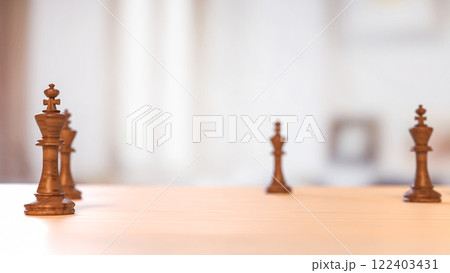 The King Wood on Table for Business concept 3d Rendering. 122403431