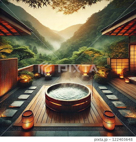 夕暮れの美しい温泉 夕暮れの美しい温泉 122403648