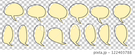 Color shift oval speech bubble set yellow 122403788