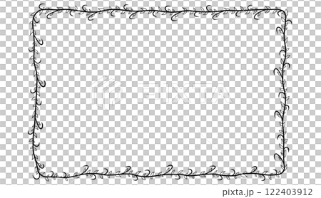 葉っぱの線画イラストフレーム素材 葉っぱの線画イラストフレーム素材 122403912