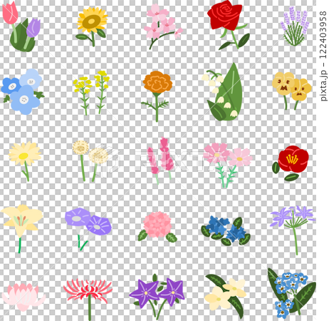 簡單的花朵平面設計素材 簡單的花朵平面設計素材 122403958