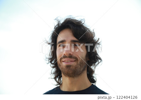 Sad Man In His Life Looks Into The Void And Makes A Slight Smile 122404126