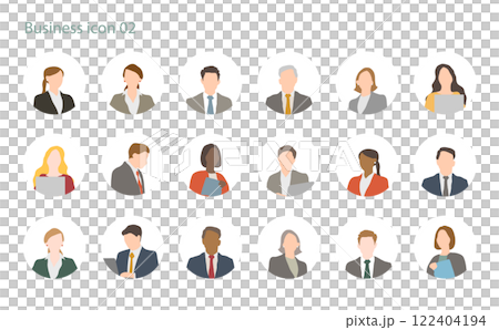 Business icons on white background 122404194