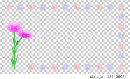 カーネーションのフレーム　文字入れ用 (透過) 素材 122406024