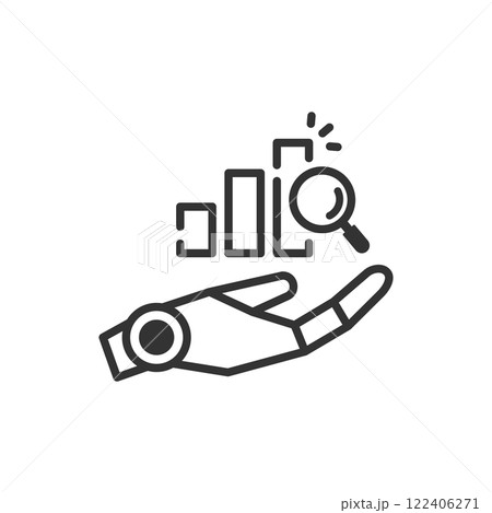 AIエージェントを使用したデータ分析(線画・白黒) AIエージェントを使用したデータ分析(線画・白黒) 122406271