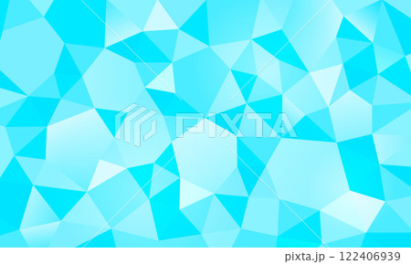 爽やかな氷の幾何学模様。夏に適した寒色グラデーションのベクター背景素材。 122406939