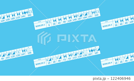 ボウリングスコア背景（シンプル・スカイブルー） 122406946