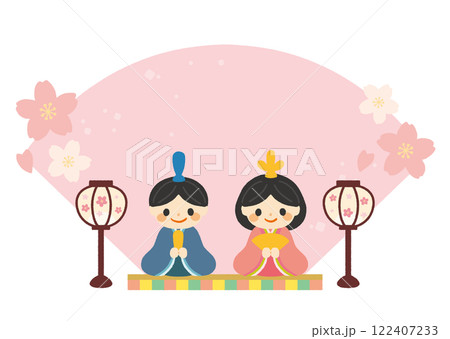 ひな祭りのフレームイラスト 122407233