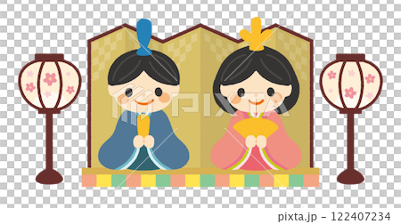 Illustration of Hinamatsuri dolls 122407234