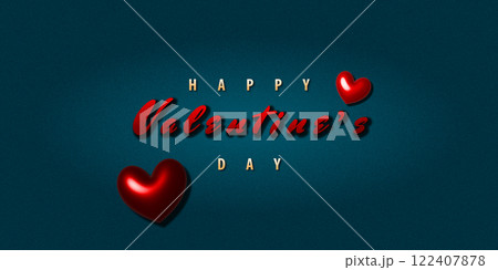 Heartwarming Valentine's Day Greeting With Red Hearts on a Blue Background Heartwarming Valentine's Day Greeting With Red Hearts on a Blue Background 122407878