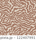 /Wavy swirl vector seamless pattern Hand drawn 1970 vector illustration. Sixties pattern trippy. Groovy hippy style. 122407991