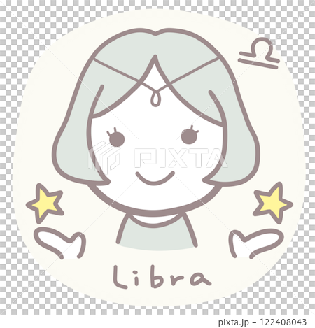 Simple cute girl Libra illustration Simple cute girl Libra illustration 122408043