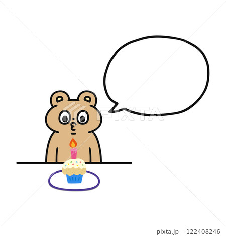 カップケーキとゆかいなクマと吹き出し 122408246